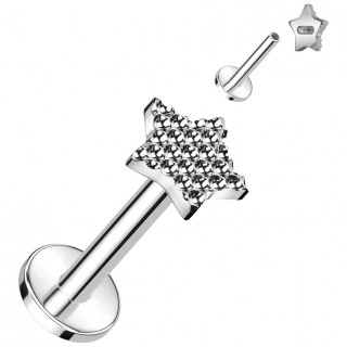 Piercing labret Titane  toile alvole (lvre, tragus, hlix...)