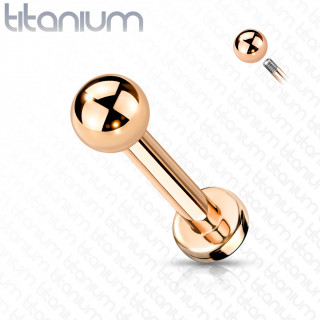 Piercing labret Titane G23 cuivr  boule (lvre, tragus, helix...)