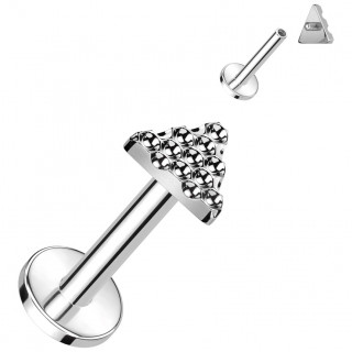 Piercing labret Titane  triangle alvol (hlix, tragus, lvre...)