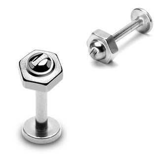 Piercing labret vis et boulon