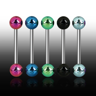 Piercing langue  boules titane anodis