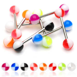 Piercing langue bandeaux bicolores