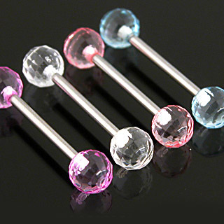 Piercing langue boules disco