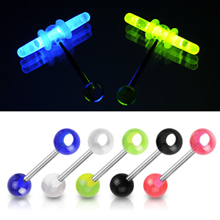 Piercing langue boules Glow Stick