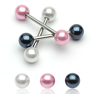 Piercing langue boules perles