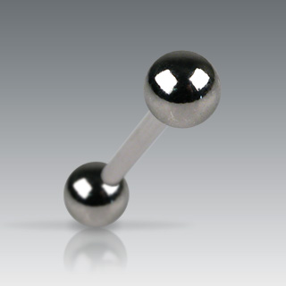 Piercing langue boules plaqu�es h�matite