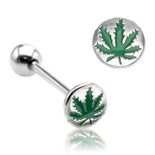 Piercing langue cannabis grav