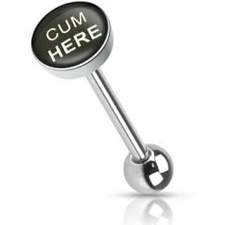 Piercing langue "Cum Here"