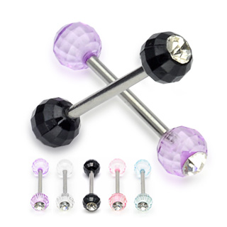 Piercing langue Disco UV Ball