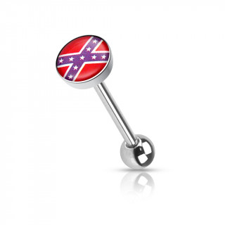 Piercing langue drapeau rebel