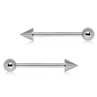 Piercing langue et tton acier  boule et pointe