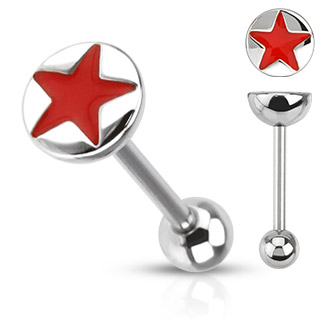 Piercing langue �toile rouge