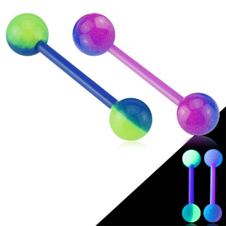 Piercing langue flexible et fluorescent