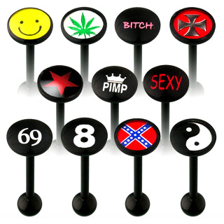 Piercing langue flexible logo