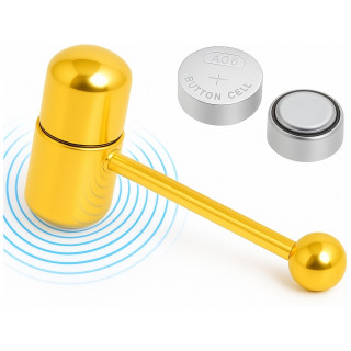 Piercing langue fun dor� en acier � capsule vibrante (piles fournies)