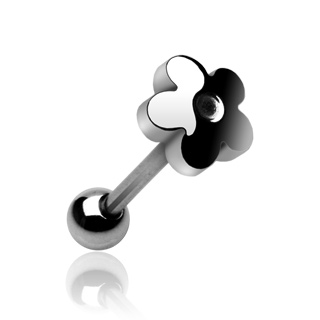 Piercing langue grosse fleur