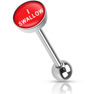 Piercing langue "I SWALLOW"