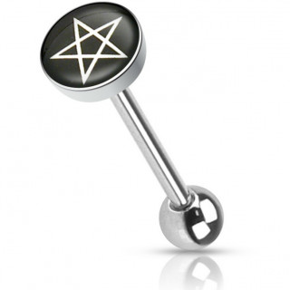 Piercing langue imprim pentacle / pentagramme