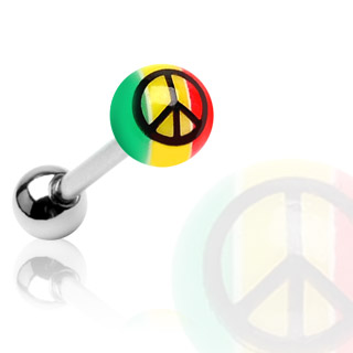 Piercing langue Rasta Jamaque Peace and love