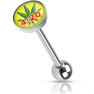 Piercing langue "marijuana 4:20"