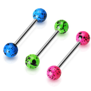 Piercing langue oeuf fluo