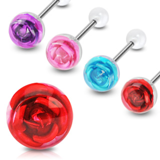 Piercing langue orbe de rose