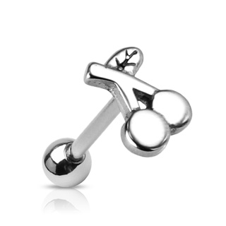 Piercing langue paire de cerises acier