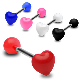 Piercing langue petit coeur bombé