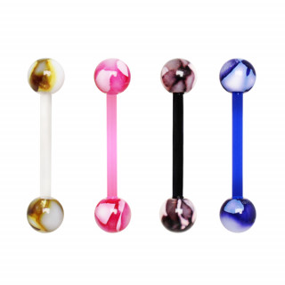 Piercing langue PTFE  boules marbres