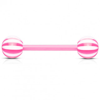 Piercing langue Rose tige flex  boules style sucette