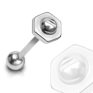 Piercing langue t�te d'�crou