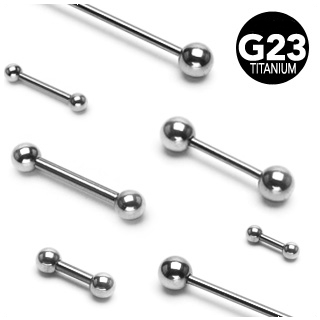 Piercing barbell titane grade 23 (langue, teton, industriel...)