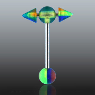 Piercing langue UV en "T"