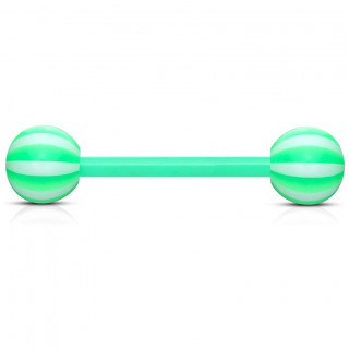 Piercing langue Vert tige flex  boules style sucette