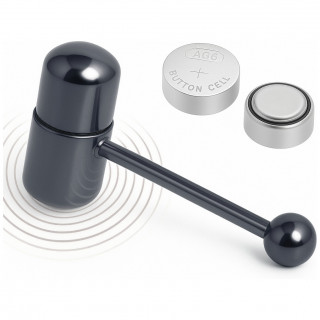 Piercing langue vibrant style capsule en acier noir (piles fournies)