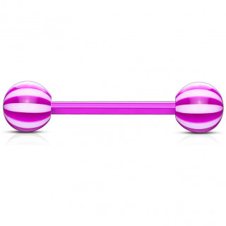 Piercing langue Violet tige flex  boules style sucette