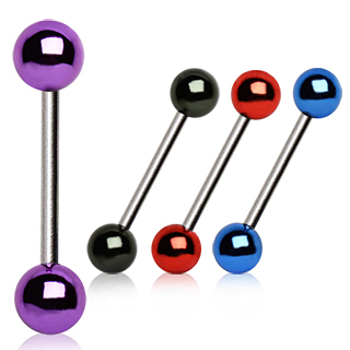 Piercing langues à boules acrylique plaquées style métallique