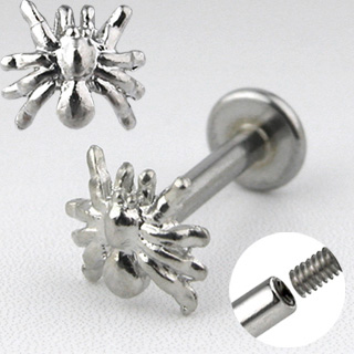 Piercing lèvre labret araignée
