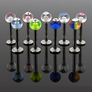 FDCGAS Piercing- 20 Pcs Effacer Piercing Plastique UV Flexible Acrylique Labret Bague à Lèvres Tragus Helix Cartilage Boucle D'oreille Stud Barbell Piercing Bijoux