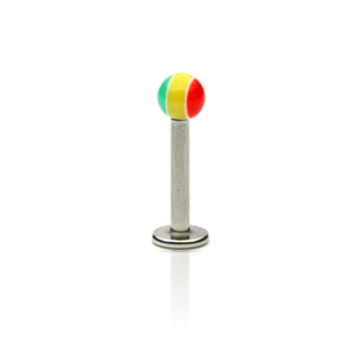 Piercing lvre labret boule rasta