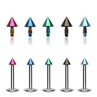 Piercing lvre labret Titanium Plated Spike