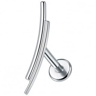 Piercing lvre ou oreille Titane  duo d'arcs fins (lobe, tragus, hlix...)