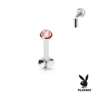 Piercing lvre playboy  embout rouge et filetage interne