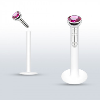 Piercing lvre PTFE flex  gemme fuschia