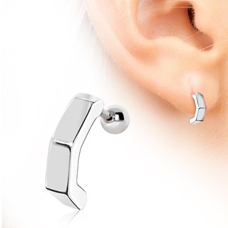Piercing lobe oreille courb angulaire en acier
