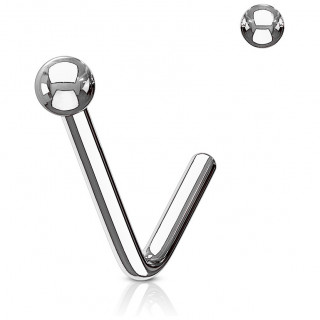 Piercing nez acier  boule et tige "L"