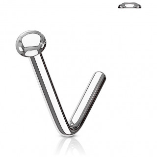 Piercing nez acier tige "L" à dôme