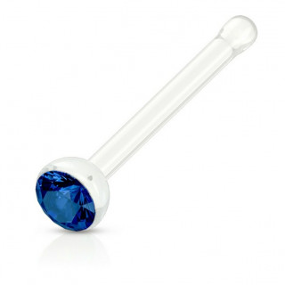 Piercing nez acrylique  strass bleu