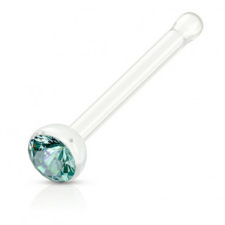 Piercing nez acrylique  strass bleu aqua