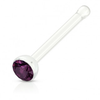 Piercing nez acrylique  strass violet